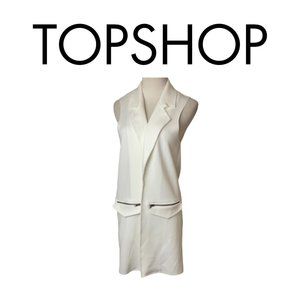 TopShop White light Long Jacket/Shirt Sz 4
